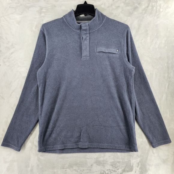 Free Fly Apparel Mens Large Fleeve Snap Button Jacket Pullover Sweatshirt - Picture 1 of 7